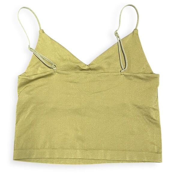 BY ANTHROPOLOGIE Women’s Yellow Green Renna Seamless V-Neck Cami Top Size S/M - Picture 2 of 4